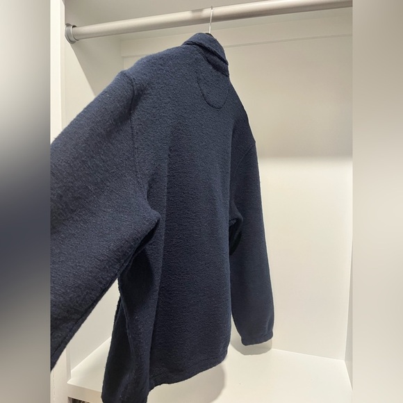 J crew Wool-blend sweater fleece jacket in Navy men’s size Medium - Picture 6 of 9